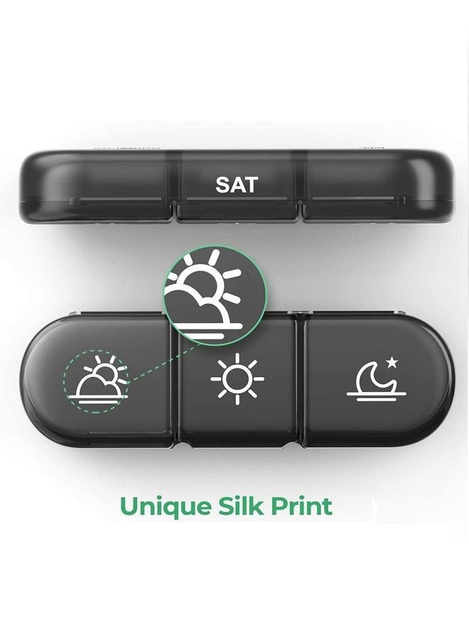 McDou One week 21 black medicine box classification box Portable plastic medicine box - Image 2