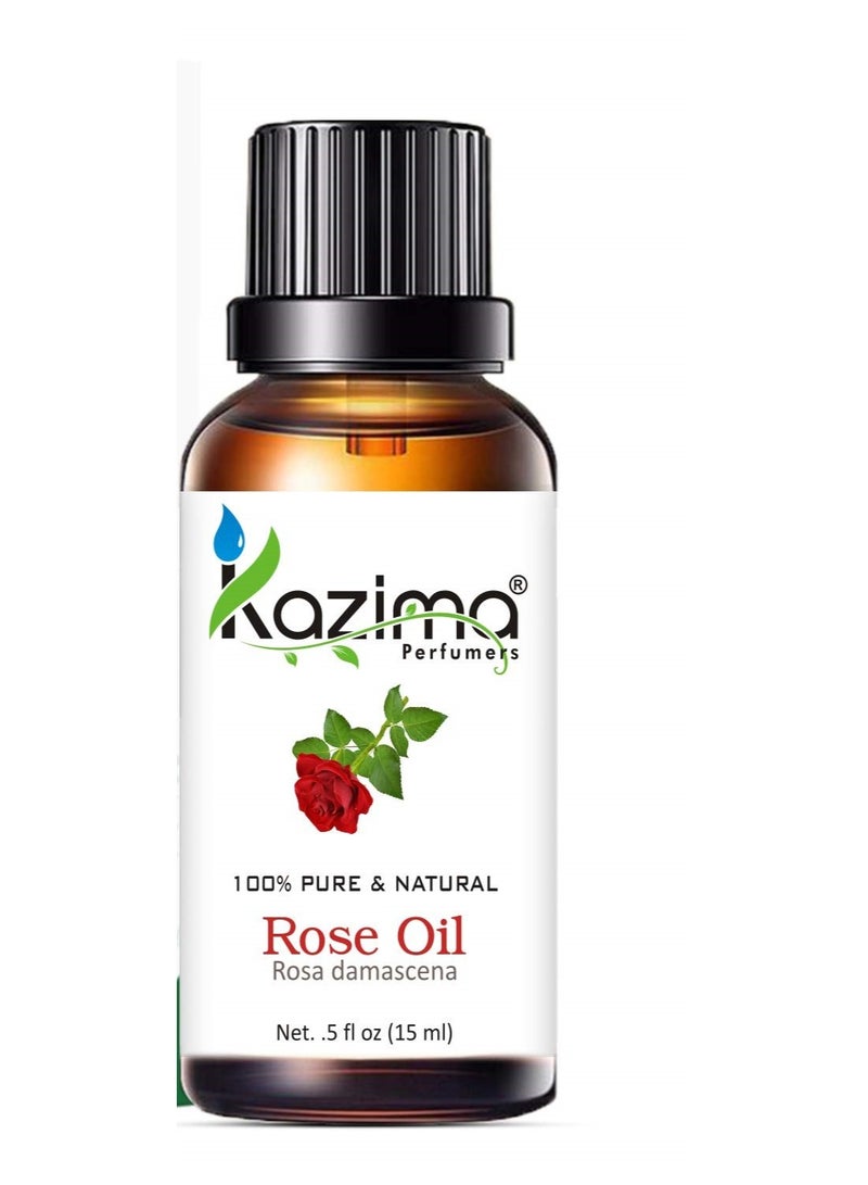 كازيما زيت الورد العطري من كازيما (KAZIMA) - طبيعي ونقي 100% وغير مخفف، للعناية بالبشرة والشعر (15 مل) - Image 2