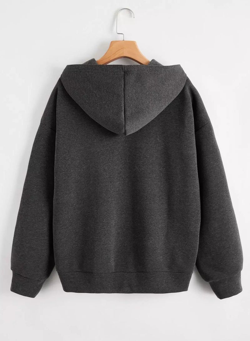 هودي حراري برسومات وأحرف منسدلة على الكتف - Image 2