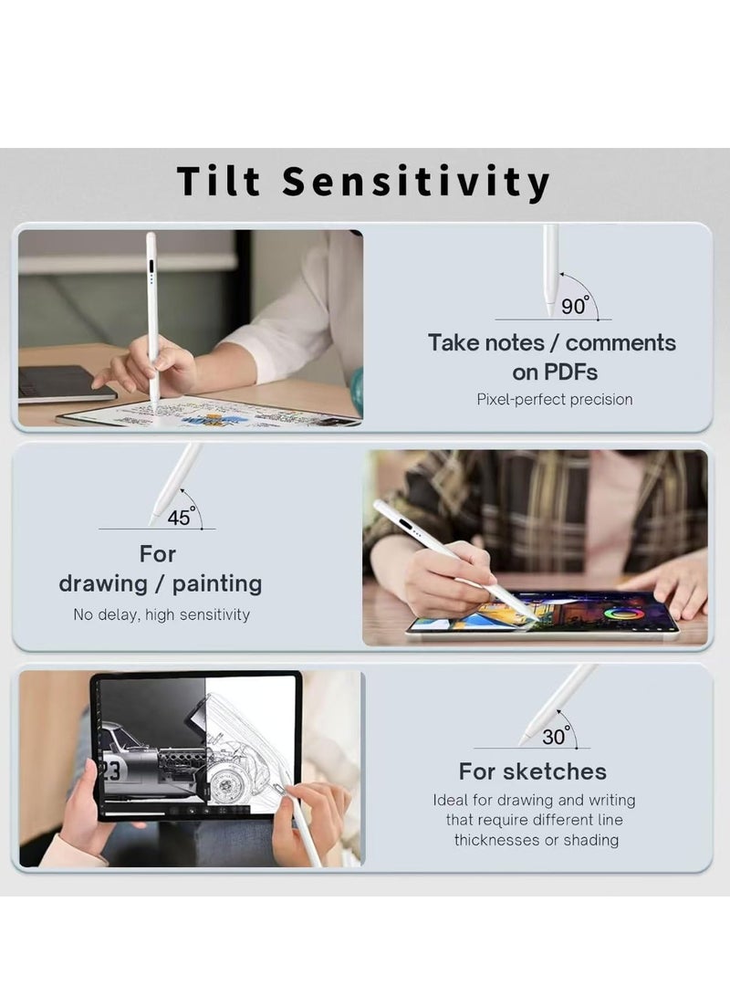 iPad Pen P1 for iPad 10th/9th Generation, iPad Stylus Pen with Upgraded 500mAh Battery | Palm Rejection | Magnetic Adsorption | Tilt Technology | Precision Stylus Pen for iPad 2018-2024