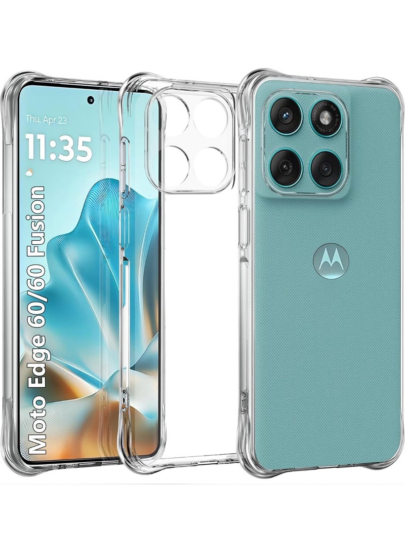 SanHu for Motorola Edge 60 Fusion 2-In-1 Thin Soft Case Cover, Anti Drop Protection, Anti Fingerprint, Durable, Easy To Clean And Install, Frosted Protective Case+Transparent Four Corner Anti Drop Protective Case - Image 3