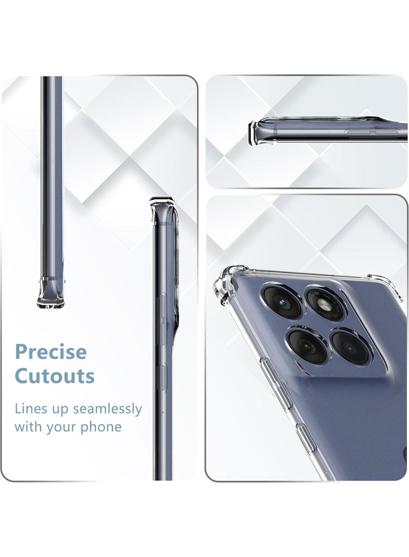 SanHu for Motorola Edge 60 Fusion 2-In-1 Thin Soft Case Cover, Anti Drop Protection, Anti Fingerprint, Durable, Easy To Clean And Install, Frosted Protective Case+Transparent Four Corner Anti Drop Protective Case - Image 5