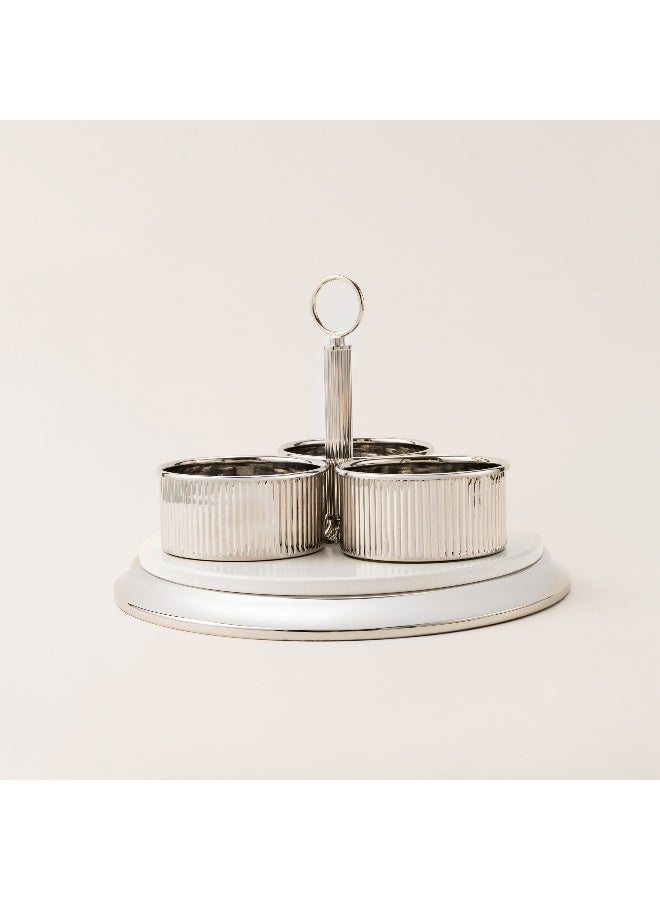 Dallaty Mawaddah Silver And White Steel Nut Bowl - Image 4