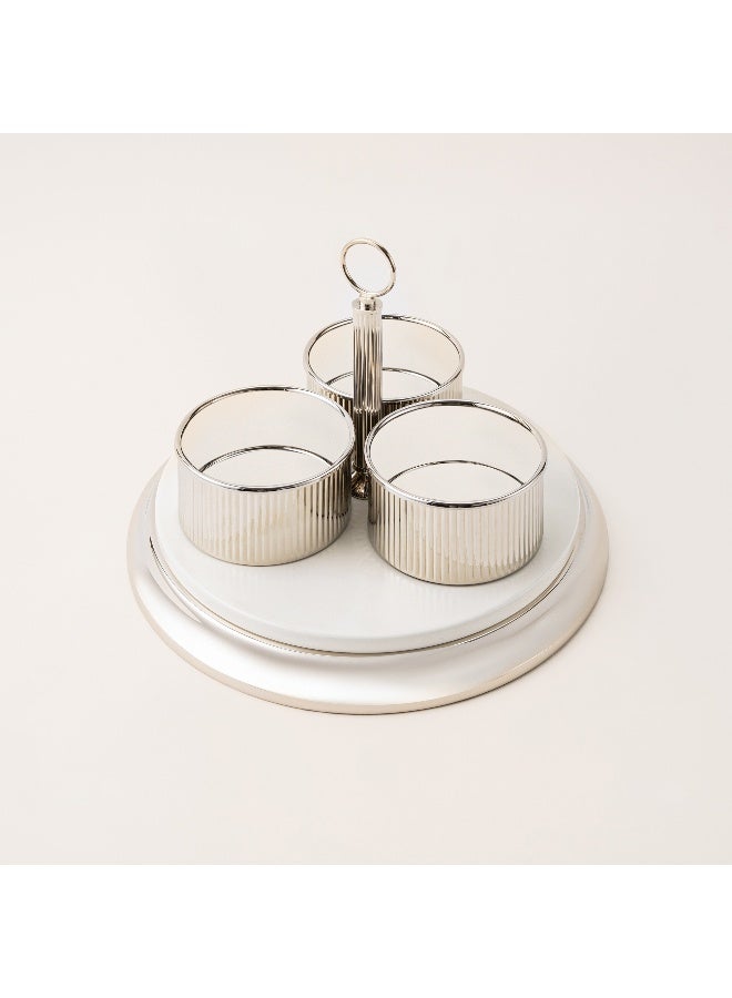 Dallaty Mawaddah Silver And White Steel Nut Bowl - Image 3