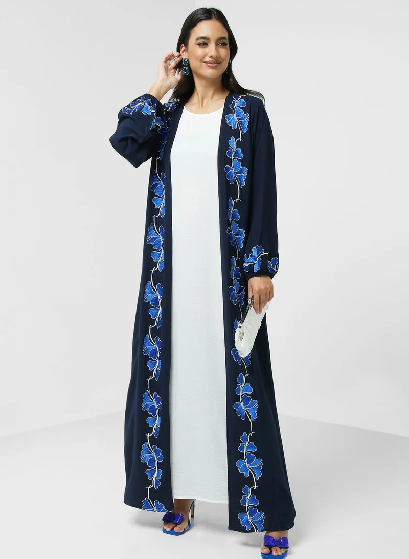 hayas closet Embroidered Balloon  Abaya