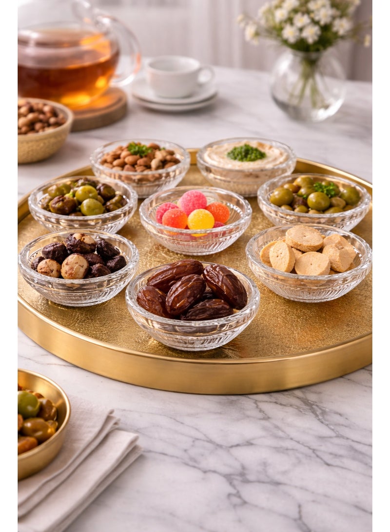 فيرا ✨ طقم صحون تقديم زجاج فاخر 12 قطعة – أوعية تقديم متعددة الاستخدام بتصميم كريستالي أنيق 7 سم - Image 1