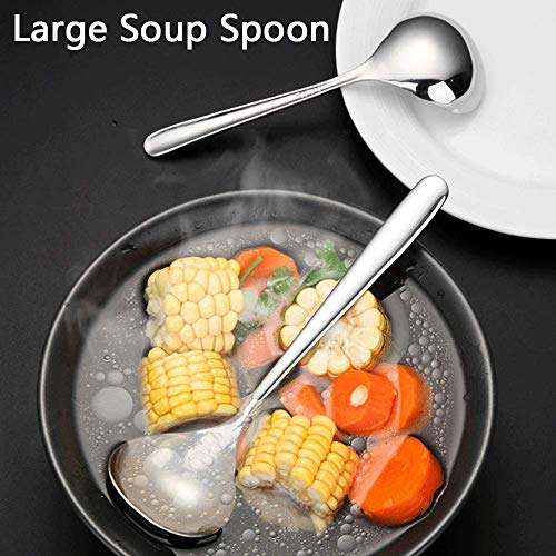 Qualizon 18/8 Stainless Steel Mini Ladle Deep Soup Spoon - 6.7inch (4 Packed) - Image 4