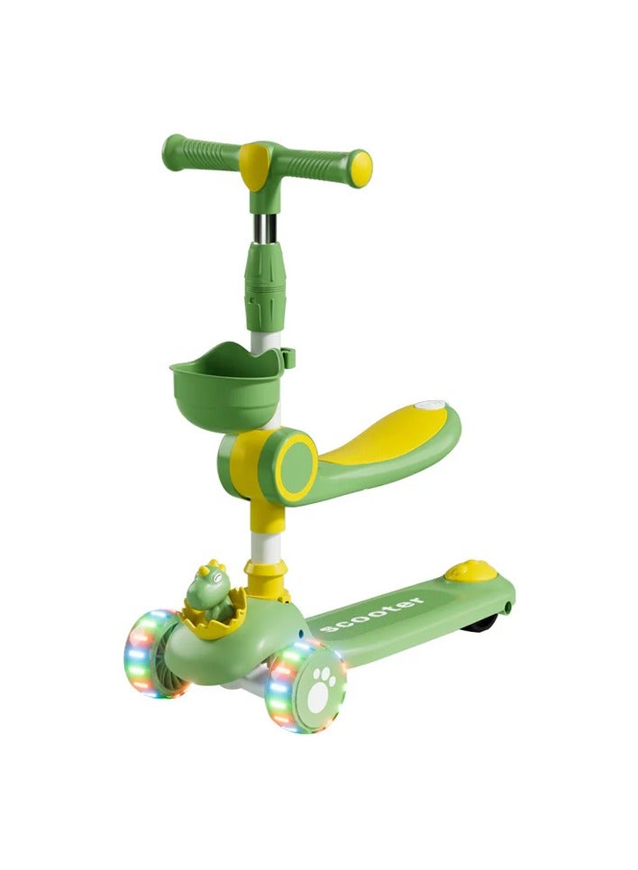 2 IN 1 Children's Balancing Car 3 Wheel Kick Scooter for Kids Folding Pedal Scooters Outdoor and Indoor Ride-on Toys