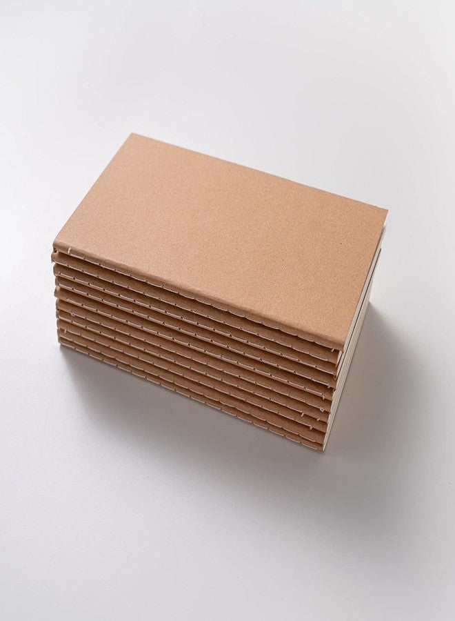 INNAXA A6, Travelers' Notebook Thread-Bound Journal Diary Memo Pad, 32 Sheets, Pack of 10 (Brown, A6) - Image 1