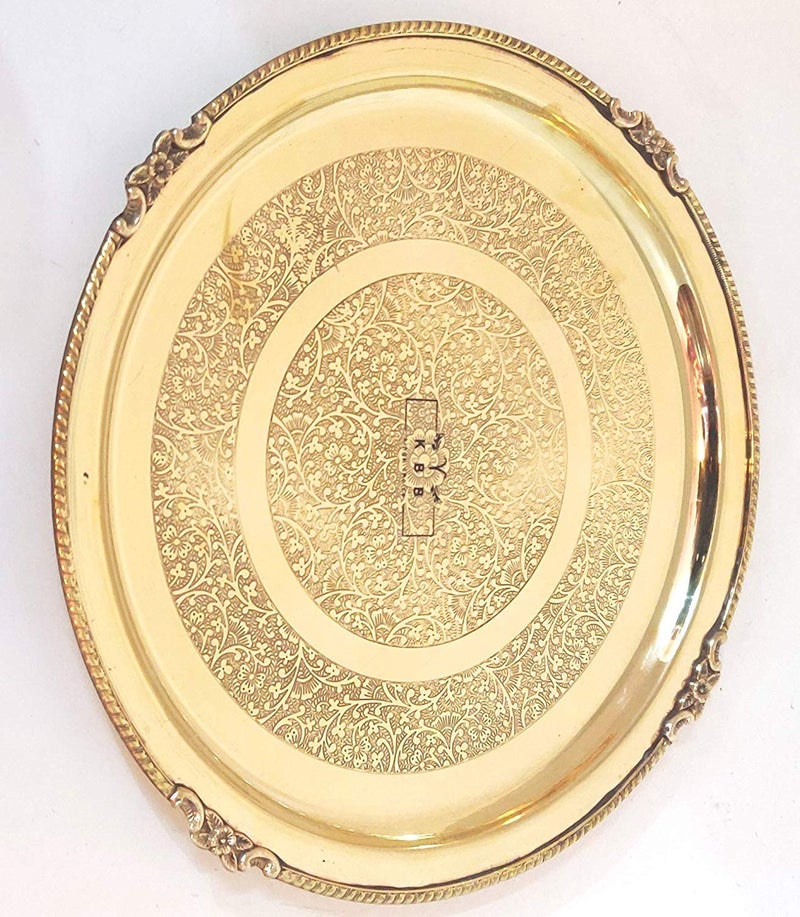 KBB Brass MUGHAL Design THALI Dinner SetEtching Design6 Pieces - Image 4