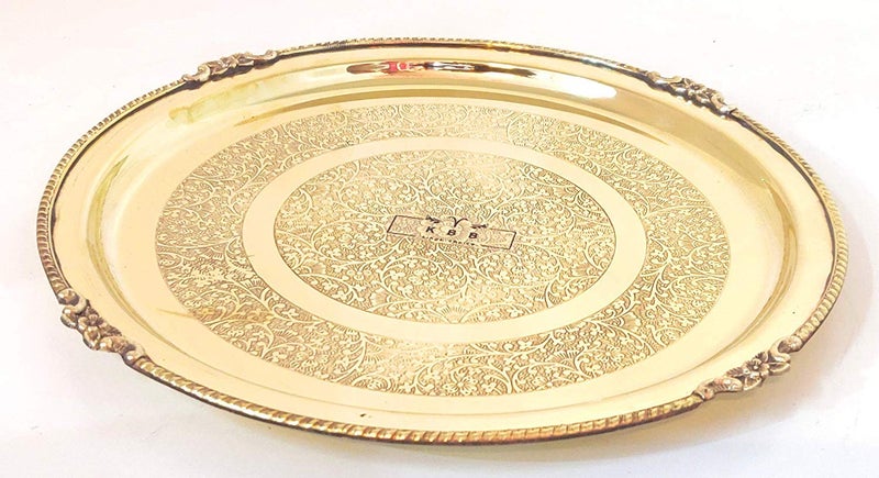 KBB Brass MUGHAL Design THALI Dinner SetEtching Design6 Pieces - Image 5