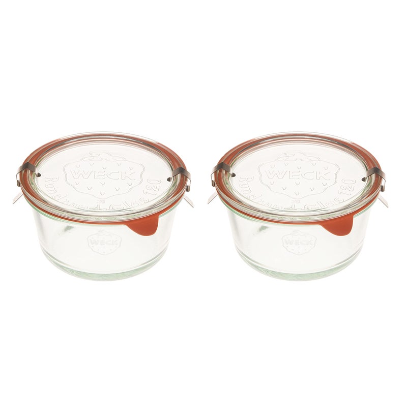 Weck Canning Jars Medium Bowl 565152 fl oz Weck Mold Jar made of Transparent Glass  EcoFriendly Canning Jar  Food Storage Container with Airtight Lid  2 Jars with Glass Lids