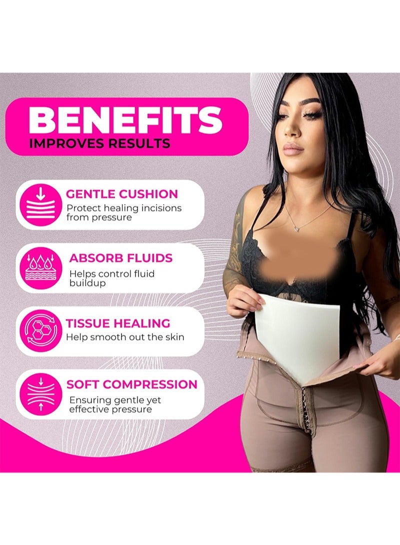 Lipo Foam Board for Lower Back Provides Abdominal Compression,Comfortable Foam Board After Liposuction,Foam Board for BBL Surgery,Post Surgery Tummy Board,3 Pack