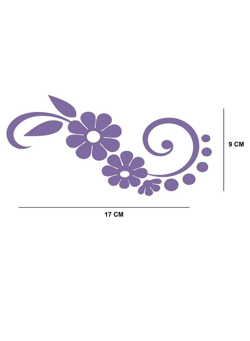 Generic Curvy Flowers Sticker - Purple 