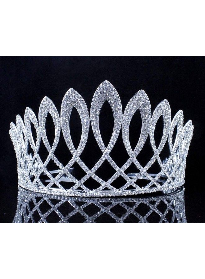 Janefashions Exquisite Clear Austrian Crystal Rhinestone Tiara With Hair Side Combs Crown Prom Princess Queen Beauty Pageant Hair Jewelry T11925 - Image 1