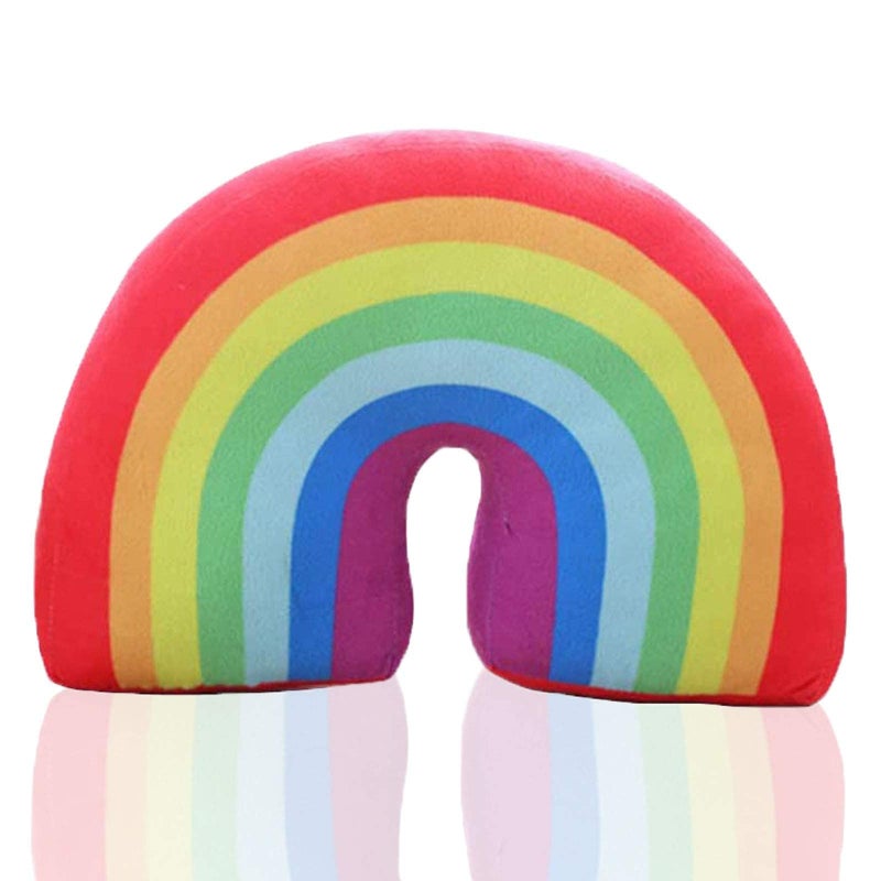 Yigog Rainbow Shaped Pillow Plush Cute Decorative Travel Throw Pillow Creative Cushion Soft Stuffed Decor Car Home