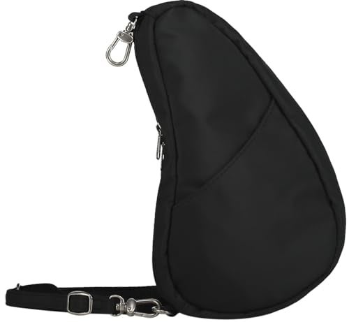 AmeriBag 10" Healthy Back Bag Microfiber Ergonomic Crossbody Sling Baglett for Everyday Use, Travel & Walking Comfort (Black) - Image 2