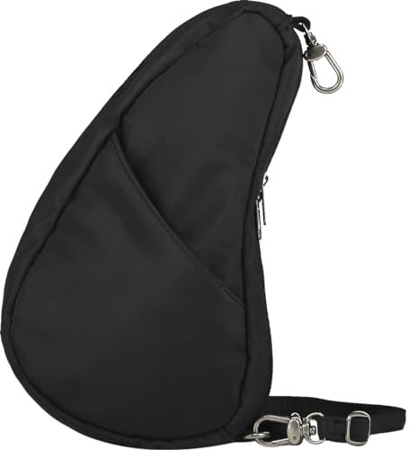 AmeriBag 10" Healthy Back Bag Microfiber Ergonomic Crossbody Sling Baglett for Everyday Use, Travel & Walking Comfort (Black) - Image 4