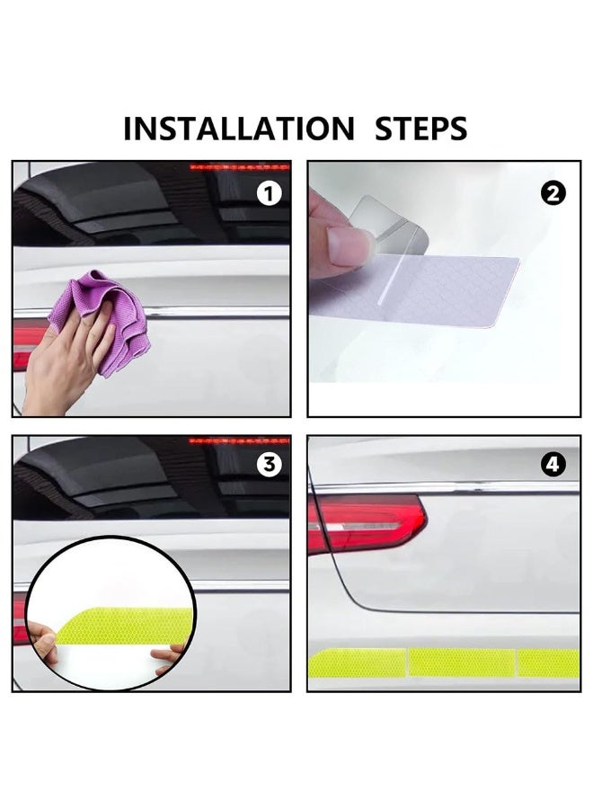 JZS Car Trunk Reflective Stickers, Anti-Scratch Bumper Guard Warning Cover, for Most Cars, SUVs and Pickups, Exterior Accessories, Red - Image 3