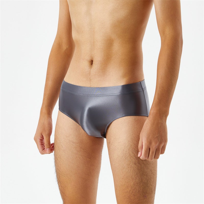 Crotch Seamless One-Piece Oil Bright Gloss Silky High Elastic Large Size Men'S And Women'S Briefs Underwear Transparent 7056 - Image 1