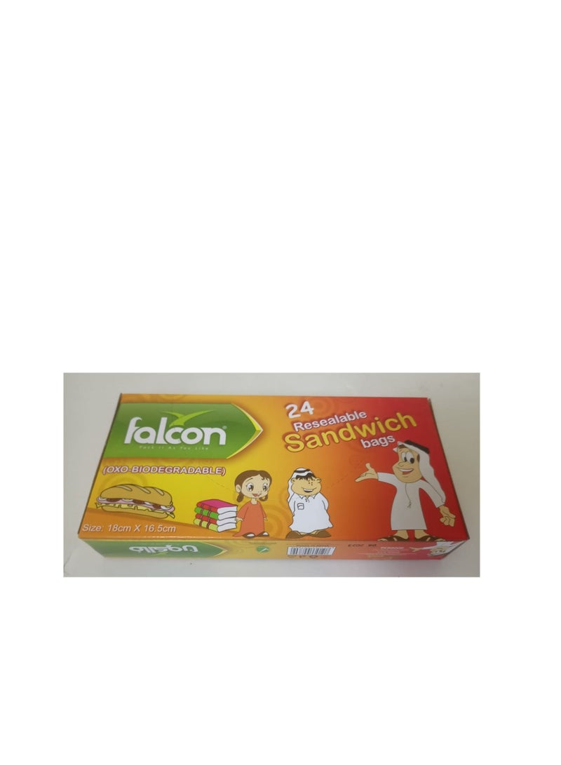 Falconpack 24 Pcs Sandwich Bags Kid  18X16.5cm - Image 2