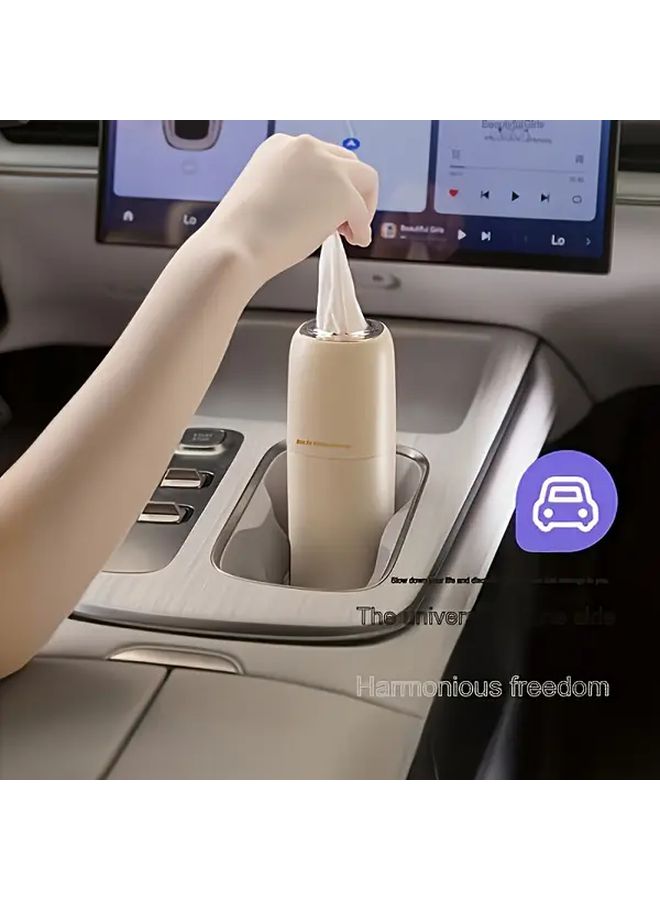 Black Car Tissue Box Holder for Console Armrest Storage Paper Cup Organizer - Image 4