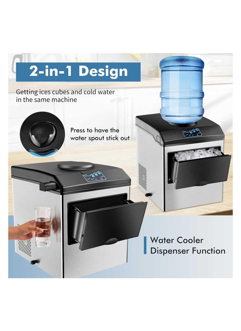 Generic 25kg Ice Cube Maker Machine Ice Making Machine for Home Office Commercial Use, Automatic Ice Cube Machine, Countertop Ice Cube Maker with Fast Ice Production of Ice  - Image 4