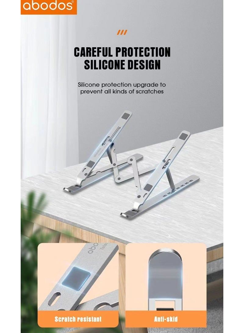Abodos Adjustable Laptop & Tablet Stand – Foldable, Portable, Scratch-Resistant, Anti-Skid Holder for Desk & Travel - Image 2