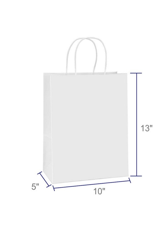 BagDream Paper Shopping Bags 10x5x13 100Pcs White Kraft Gift Bags with Handles Bulk, for Shopping, Merchandise, Retail, Party Favor, Gifts, Take-out, Recyclable Paper Sacks - Image 2
