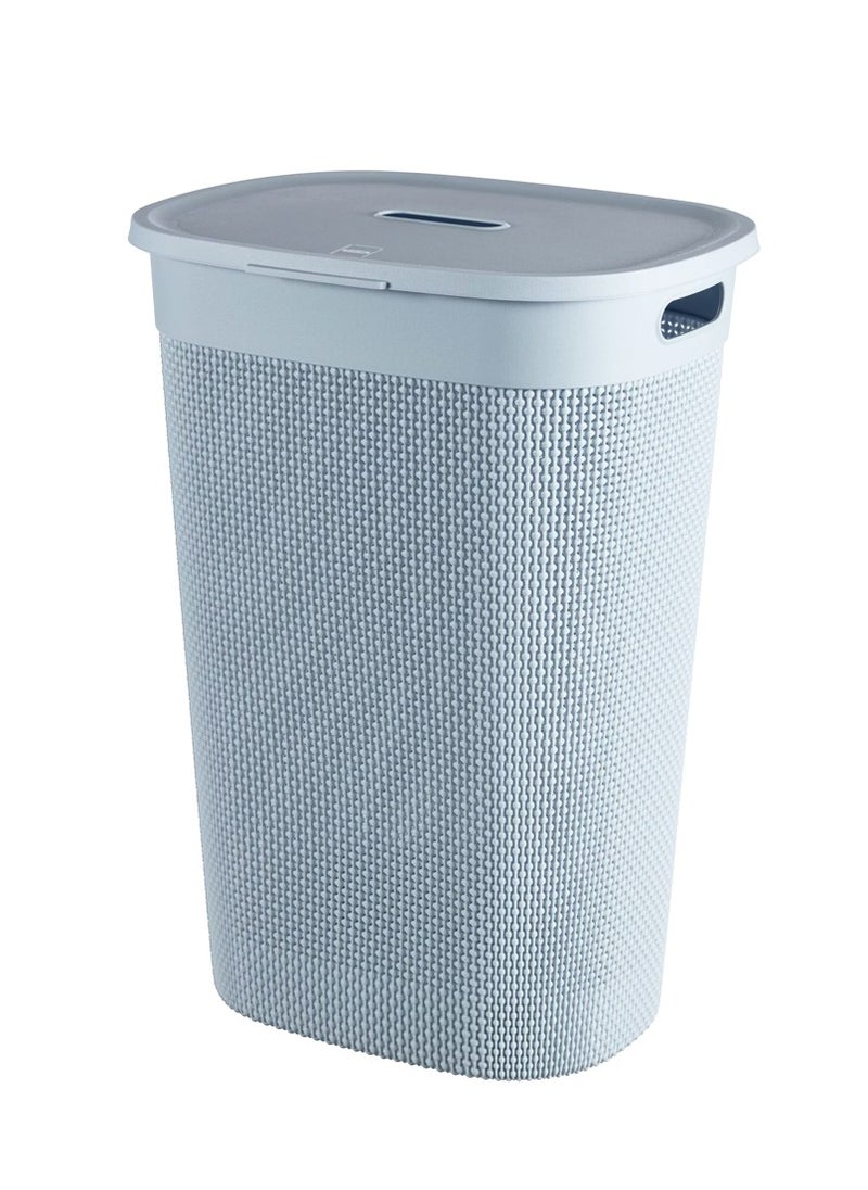 Curve - Large plastic laundry basket with blue lid and handles - Image 1