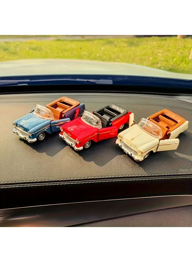 Blue Vintage Alloy Car Model Metal Dashboard Ornament Collection Gift - Image 4