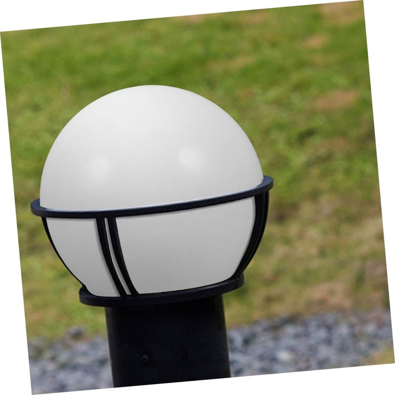 Acrylic Rounded Globe Lampshade Replacement Cover Milk White For Outdoor Garden Wall Fence Light - Image 5