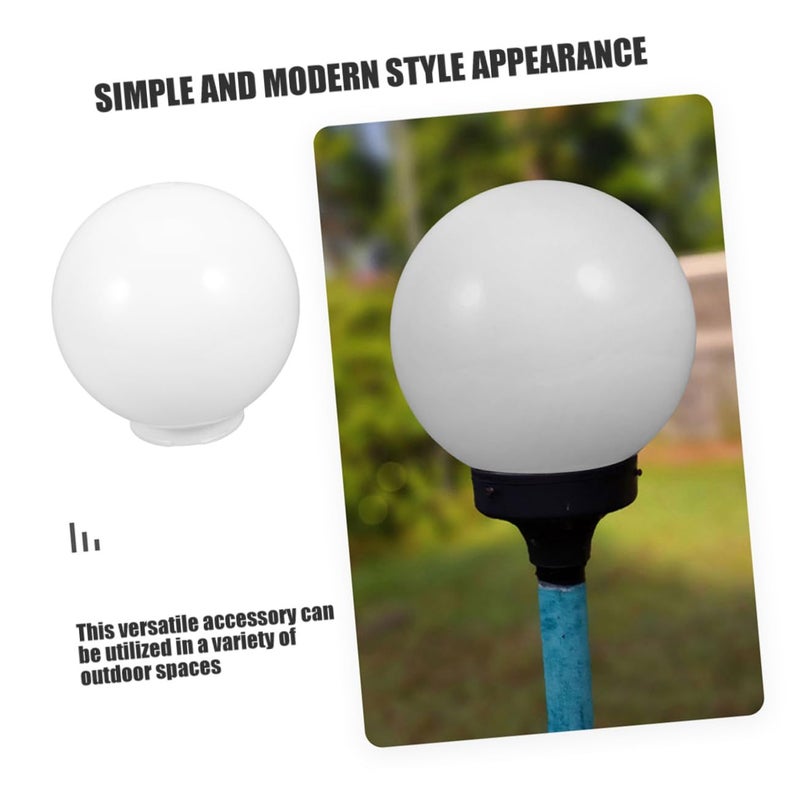 Acrylic Rounded Globe Lampshade Replacement Cover Milk White For Outdoor Garden Wall Fence Light - Image 4