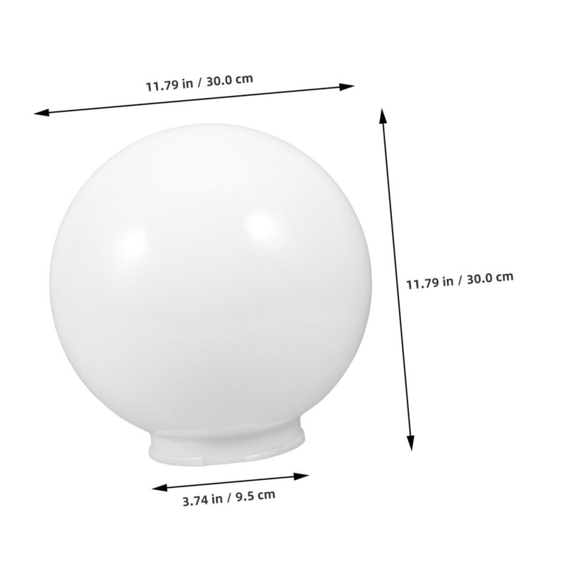 Acrylic Rounded Globe Lampshade Replacement Cover Milk White For Outdoor Garden Wall Fence Light - Image 3
