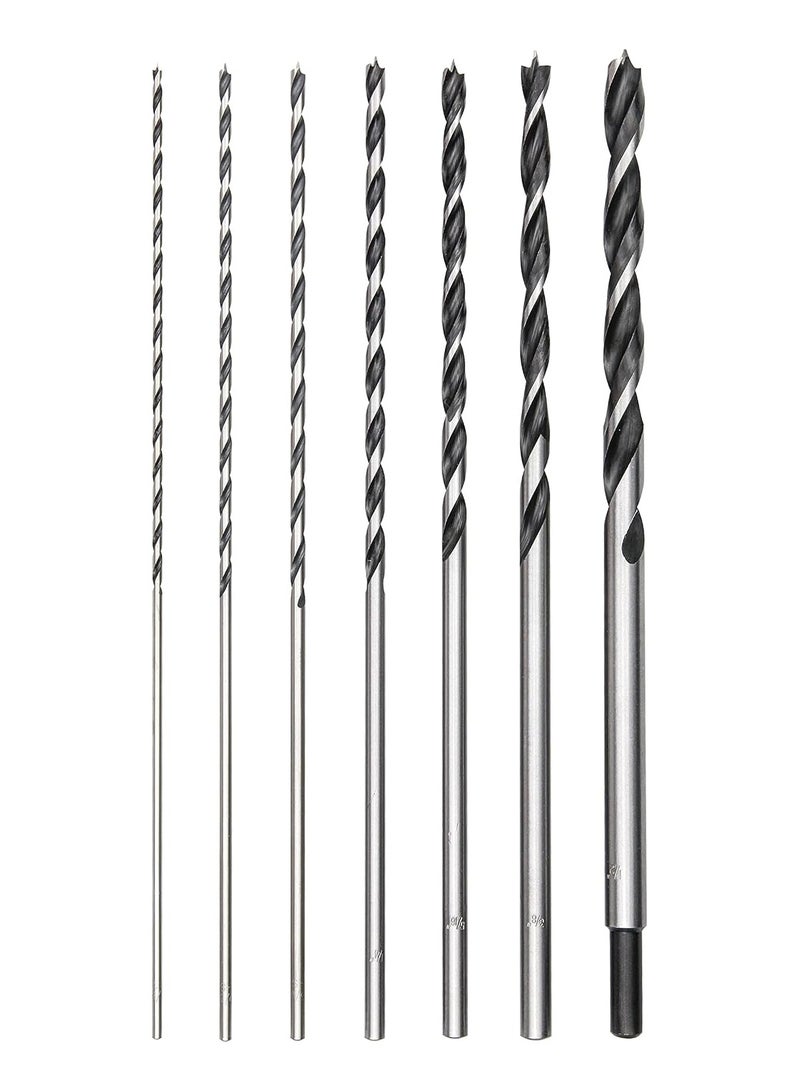 Point Drill Bits,7 Pieces 300mm CarborSteel Wood Drill Bit Set, Extra Long Point DrillBits Set, Applicable to Drywall, Hardwood,Plywood, Composite Materials and Plastic