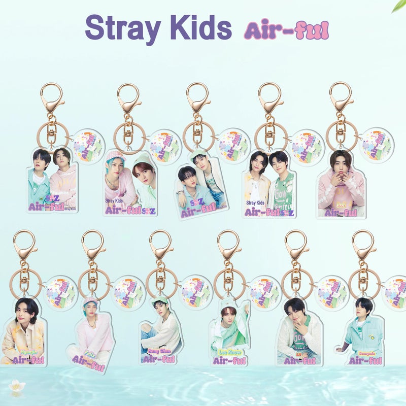 Straykids Acrylic Keychain "Air-Ful" Double-Sided Key Ring Bag Pendant Star Peripheral - Image 2