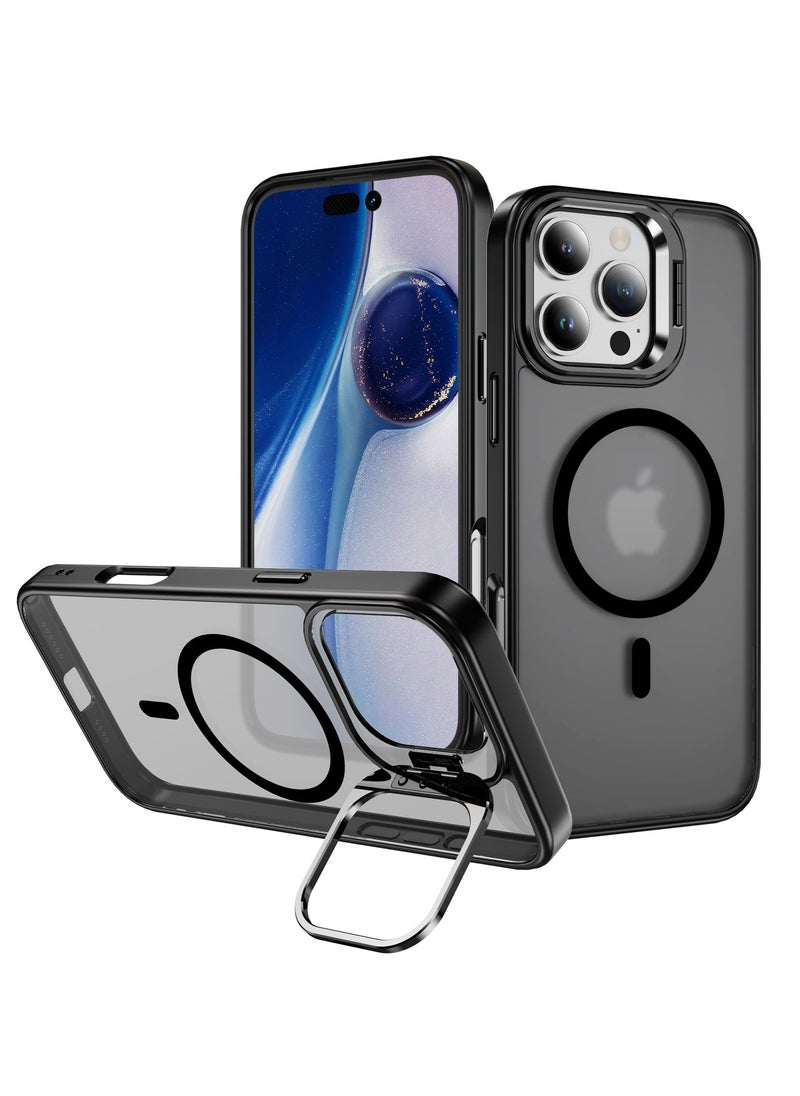 TEAM LUXURY iPhone 16 Pro Protective Case, Compatible With MagSafe Built-in Stand iPhone Protective Case Scratch Resistant Back Case Classic Series Transparent  - Image 1