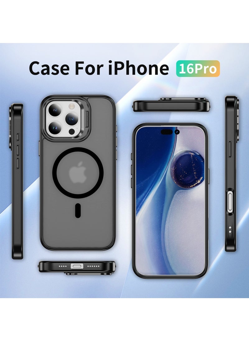 TEAM LUXURY iPhone 16 Pro Protective Case, Compatible With MagSafe Built-in Stand iPhone Protective Case Scratch Resistant Back Case Classic Series Transparent  - Image 5