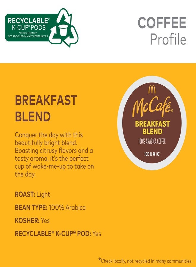 McCafe Breakfast Blend Coffee, Keurig Single Serve Keurig K-Cup Pods, Light Roast, 96 Count (4 Packs of 24) - Image 3