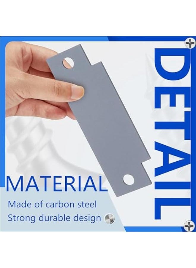Arabest Door Strike Plate Filler with Screws Carbon Steel Strike Filler Plate T Blank 4-7/8 x 1-1/4 Inch Security Mounting Metal with Hole for Exterior Interior Latch Hardware Replacement (Gray,8 Pcs)  - Image 3