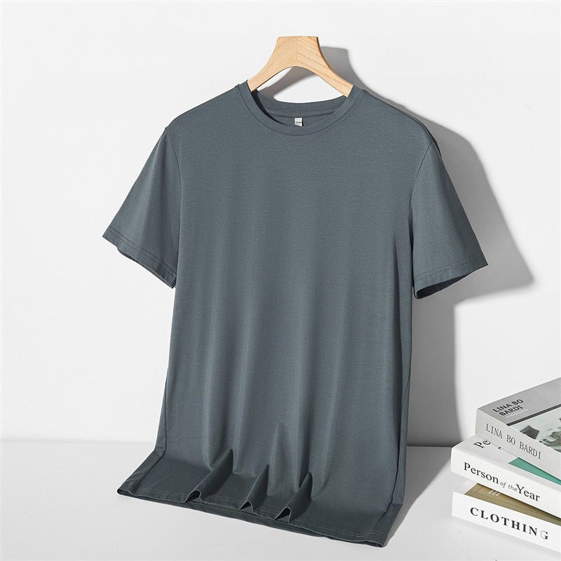Source Manufacturer Short-Sleeved T-Shirt Summer Cool Silk Skating Silk Men's Clothes Loose Thin Half-Sleeved Men's Korean Style T-Shirt - Image 1