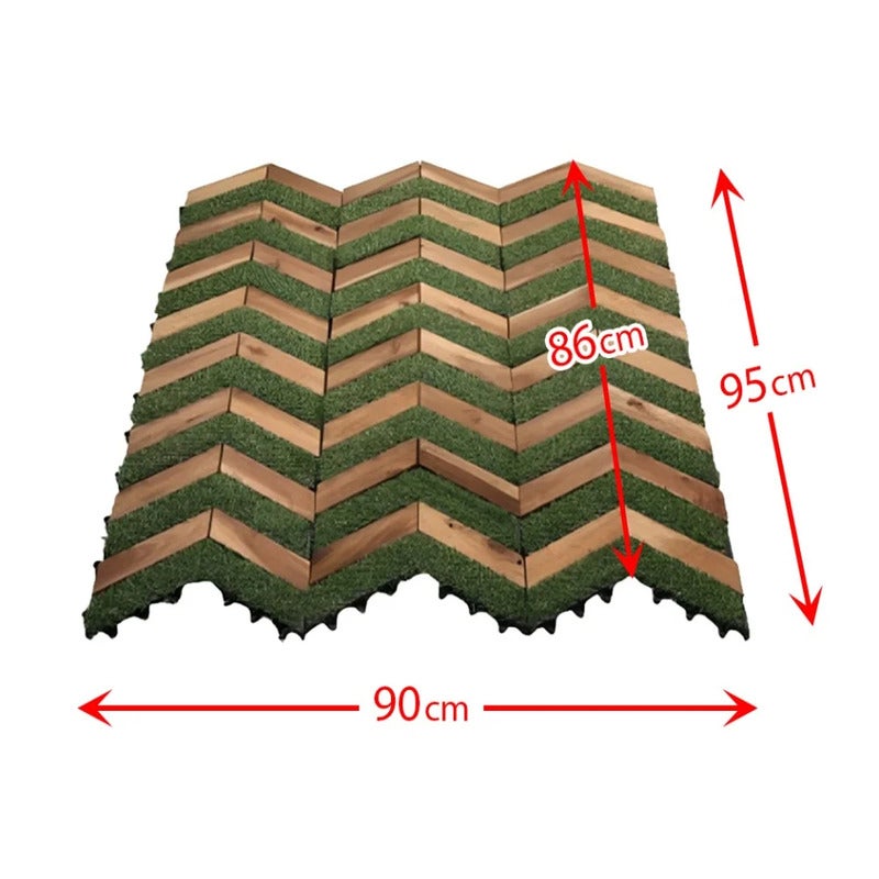 Family Ship Outdoor wood tiles - grass flooring with wood, size 30*30 cm, 12 pieces - Family Ship - Image 5