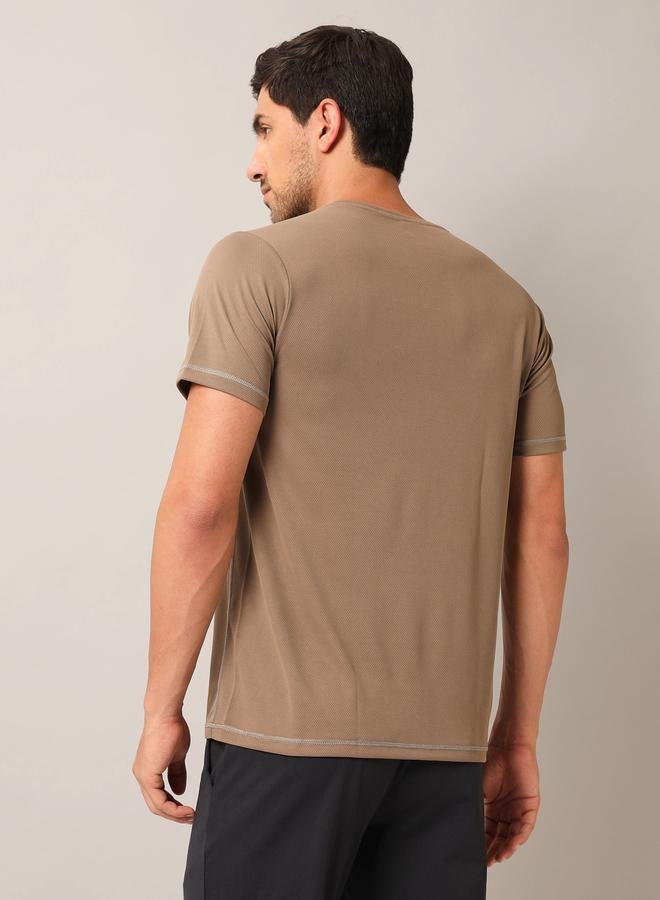 تكنوسبورت تيشيرت سادة بياقة مستديرة قصة ضيقة - Image 3