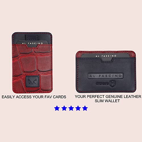 AL FASCINO Leather Credit Card Holder -Slim Minimalist Front Pocket RFID Wallet Leather Wallets for Men Wallet for Men - Image 4
