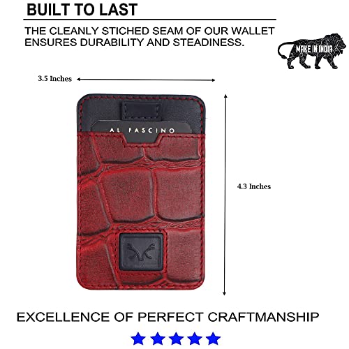 AL FASCINO Leather Credit Card Holder -Slim Minimalist Front Pocket RFID Wallet Leather Wallets for Men Wallet for Men - Image 3