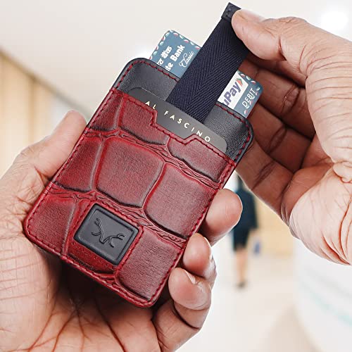 AL FASCINO Leather Credit Card Holder -Slim Minimalist Front Pocket RFID Wallet Leather Wallets for Men Wallet for Men - Image 2