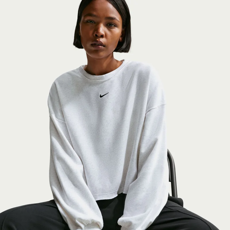 Nike Black Women's Sportswear Chill Terry Sweatshirt for Women | Best Price UAE