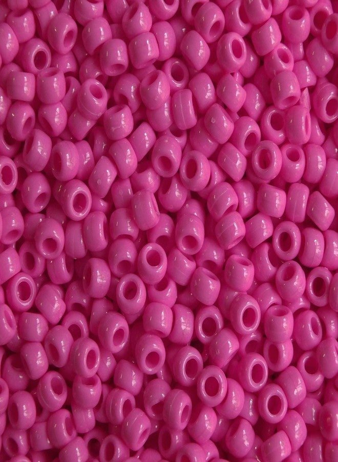 BeadExplosion Hot Pink Crow Beads Pony Beads Made in USA 6x9mm - Image 1