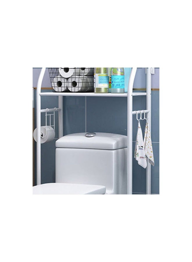 أكاليكس منظم تخزين مناشف بثلاثة أرفف، يُعلق فوق المرحاض، موفر للمساحة في الحمام، أبيض، 50 × 25 × 160 سم - Image 2