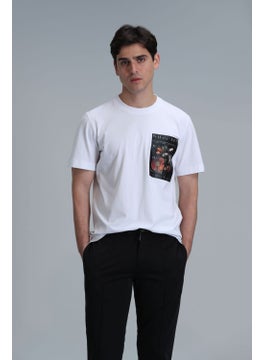 Lufian Men's Exotic Modern Graphic T-Shirt 111020202 White  - Image 1